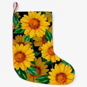 Sunflower seamless pattern. Background with yellow Small Christmas Stocking