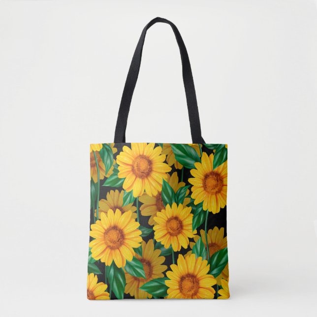 Sunflower seamless pattern. Background with yellow Tote Bag (Front)