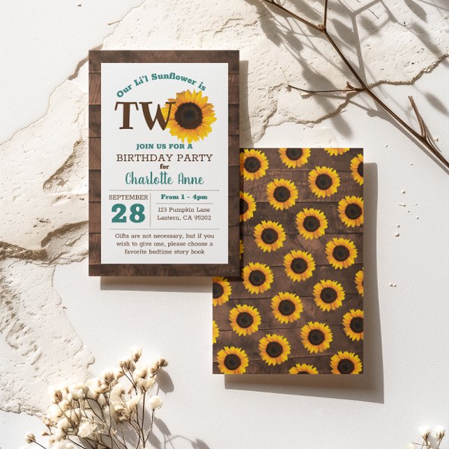 Sunflower Second Birthday Invitation (Creator Uploaded)