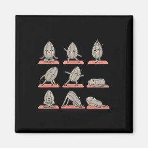 Sunflower Seed Doing Yoga Vegan Kawaii Zen  Magnet