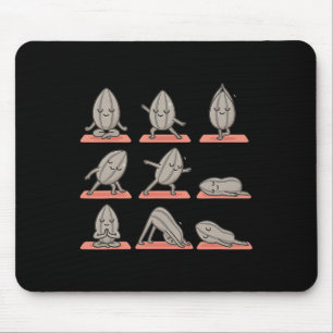 Sunflower Seed Doing Yoga Vegan Kawaii Zen Mouse Pad