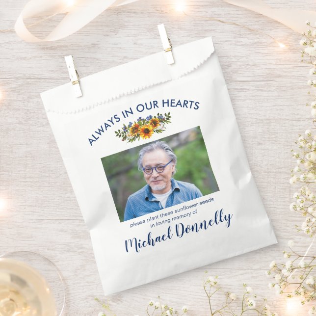 Sunflower Seed Memorial Funeral Favour Bag (Clipped)
