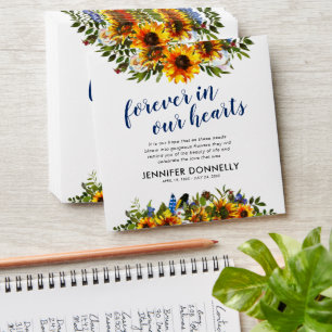 Sunflower Seed Packet Funeral Favour Envelope