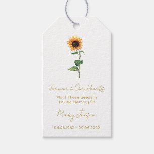 Sunflower Seed Packet Funeral Gift Tags