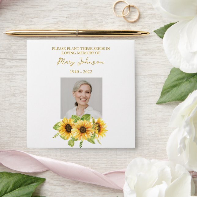 Sunflower Seed Packet Memorial Funeral Envelope (Wedding)