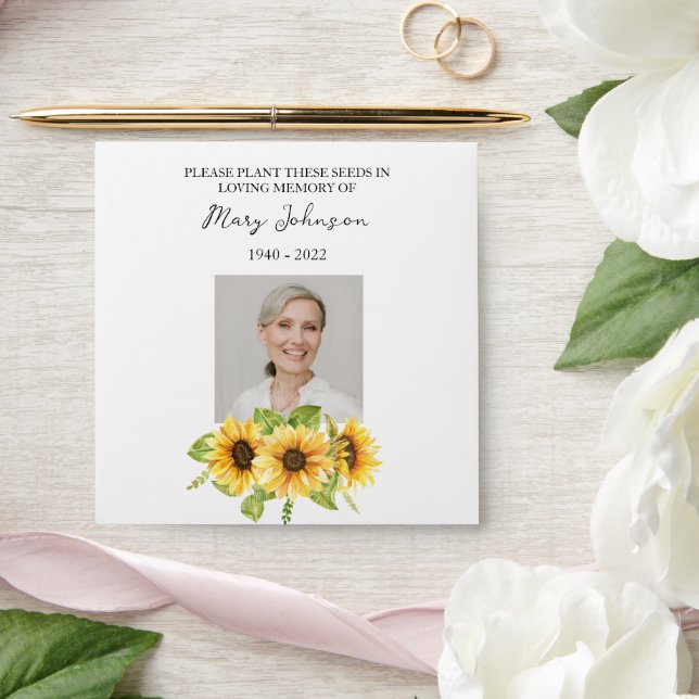Sunflower Seed Packet Memorial Funeral Envelope (Wedding)