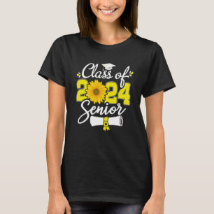 Sunflower Senior Mom 24 Graduation Senior 24 Class T-Shirt