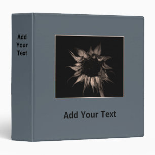 Sunflower - Sepia Fine Art Photograph Unique Cool Binder
