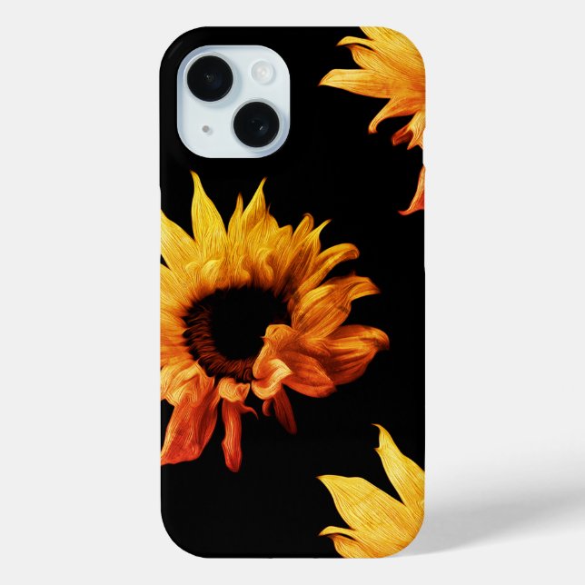 Sunflower - Sepia Fine Art Photograph Unique Cool Case-Mate iPhone Case (Back)