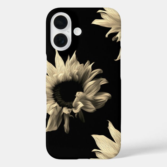 Sunflower - Sepia Fine Art Photograph Unique Cool Case-Mate iPhone Case (Back)