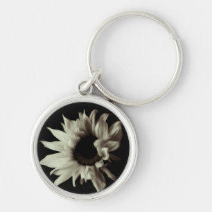 Sunflower - Sepia Fine Art Photograph Unique Cool Keychain