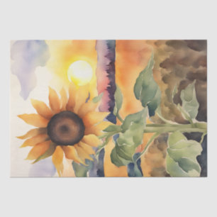 Sunflower Serenade in Watercolor Decoupage Tissue Paper