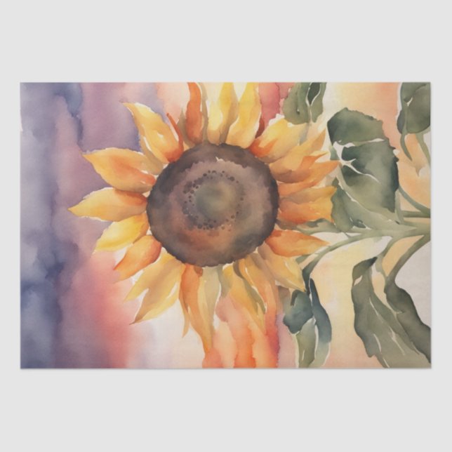 Sunflower Serenade in Watercolor Decoupage Tissue Paper (Front)