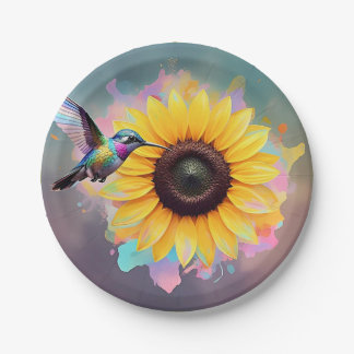 "  SUNFLOWER SERENADE " PAPER PLATE