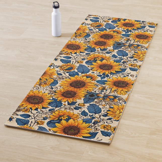 Sunflower Serenity: Embrace Nature's Radiance Yoga Mat (In Situ)