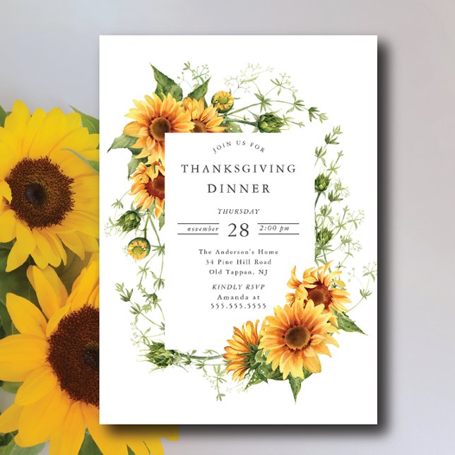 Sunflower Serenity Thanksgiving Invitation (Creator Uploaded)