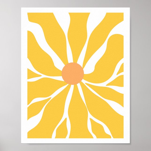 Sunflower Serenity Vector Abstract Poster (Front)