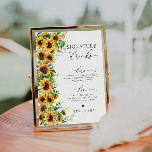 Sunflower Signature Drinks Sign