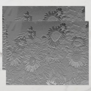 Sunflower Silver Grey Floral Design Decoupage