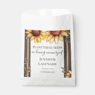 Sunflower Simple Funeral Keepsake Favour Bag