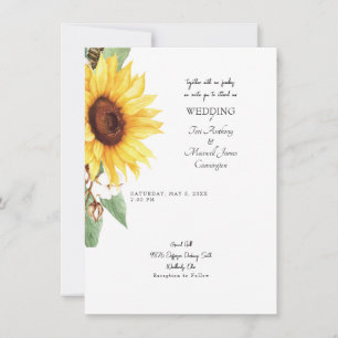 Sunflower Simple Together with Our Families Invita Invitation
