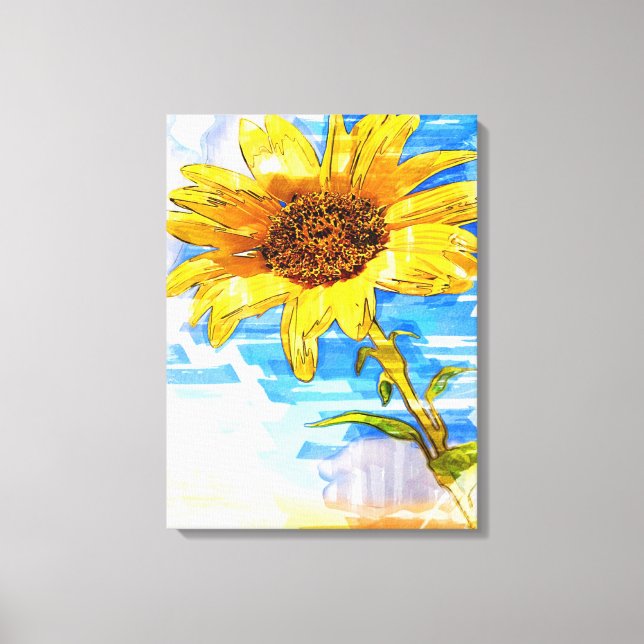 Sunflower Single Marker- Cute Sunflower Lover Gift Canvas Print (Front)