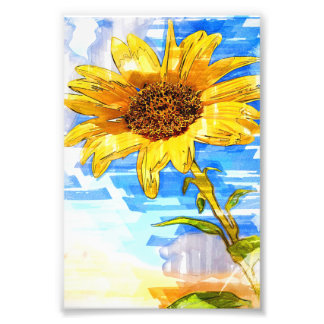 Sunflower Single Marker- Cute Sunflower Lover Gift Photo Print
