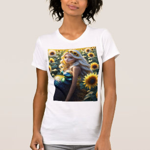 "Sunflower Siren: Blooming in Iridescence T-Shirt