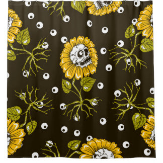 Sunflower Skulls: Unique Seamless Pattern.