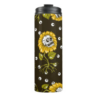 Sunflower Skulls: Unique Seamless Pattern.