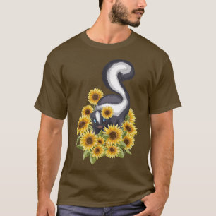 Sunflower Skunk Pet Lover Zookeeper Zoologist Vet T-Shirt
