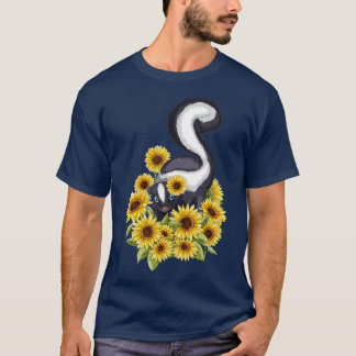 Sunflower Skunk Pet Lover Zookeeper Zoologist Vete T-Shirt