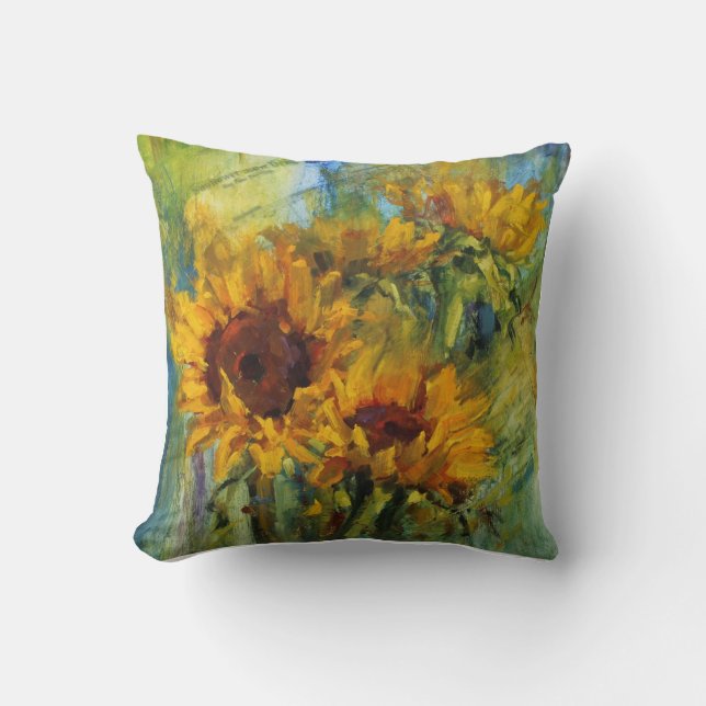 Sunflower Slo Drag Throw Pillow (Front)