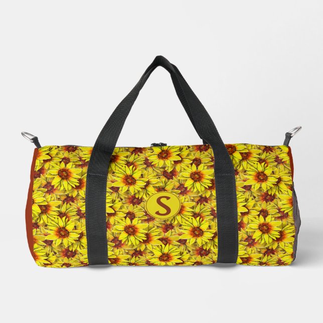 Sunflower Small Duffel Gym Bag (Front)