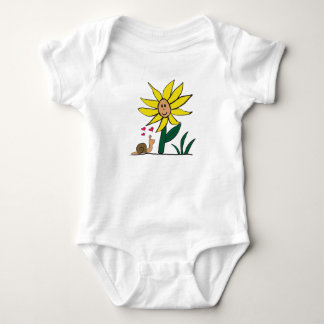 "Sunflower Snail Little Friends" Baby Bodysuit