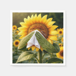 Sunflower Sneezing into a Tissue Napkin