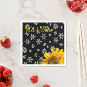 Sunflower Snowflakes Paper Napkins