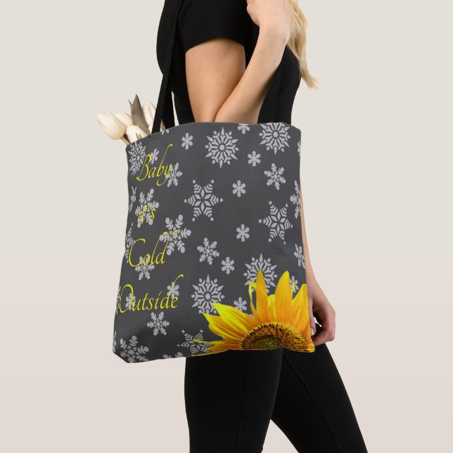 Sunflower Snowflakes Tote (Close Up)