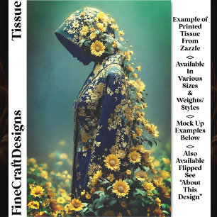 Sunflower Spirit in Floral Robe DT2L Decoupage Tissue Paper