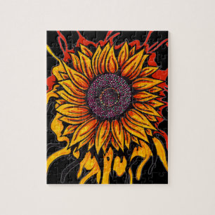 Sunflower Splattered Jigsaw Puzzle