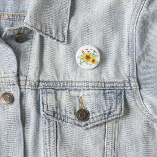 sunflower spring 1 inch round button