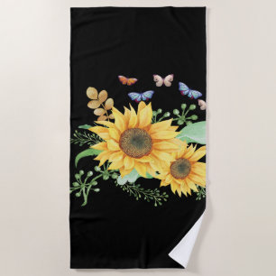 sunflower spring beach towel