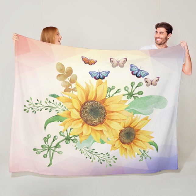 sunflower spring fleece blanket (In Situ)