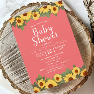 Sunflower Spring Girl's Baby Shower Invitation