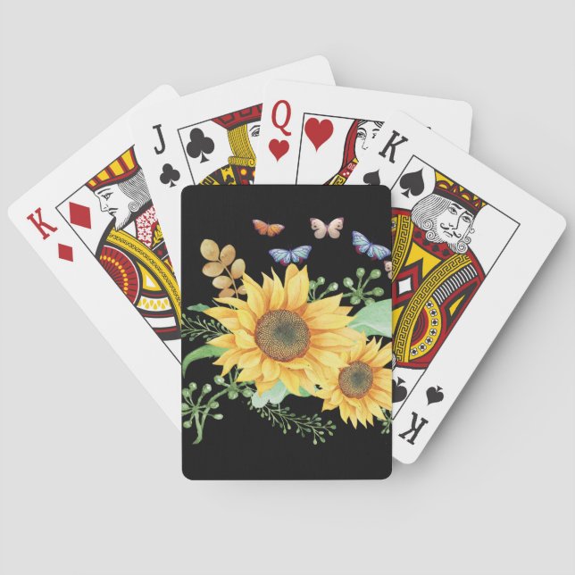 sunflower spring playing cards (Back)