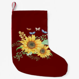 sunflower spring small christmas stocking