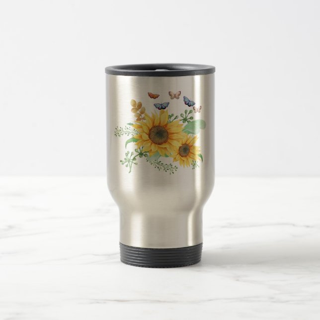 sunflower spring travel mug (Center)