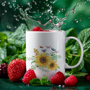 sunflower spring Two-Tone coffee mug