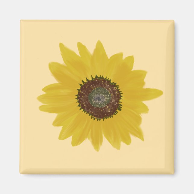 Sunflower Square Magnet (Front)