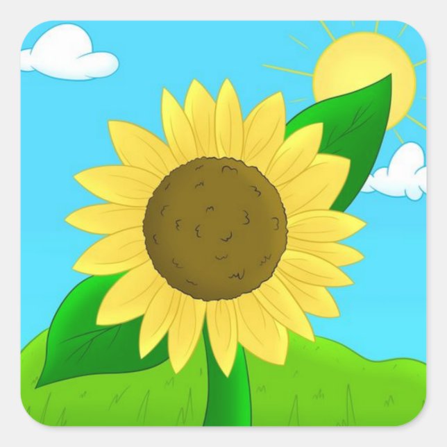 Sunflower Square Sticker (Front)